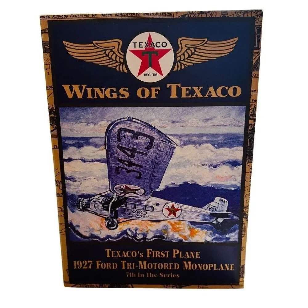 Wings of Texaco 1927 Ford Tri-Motored Mono Airplane Diecast Model Bank Ertl New